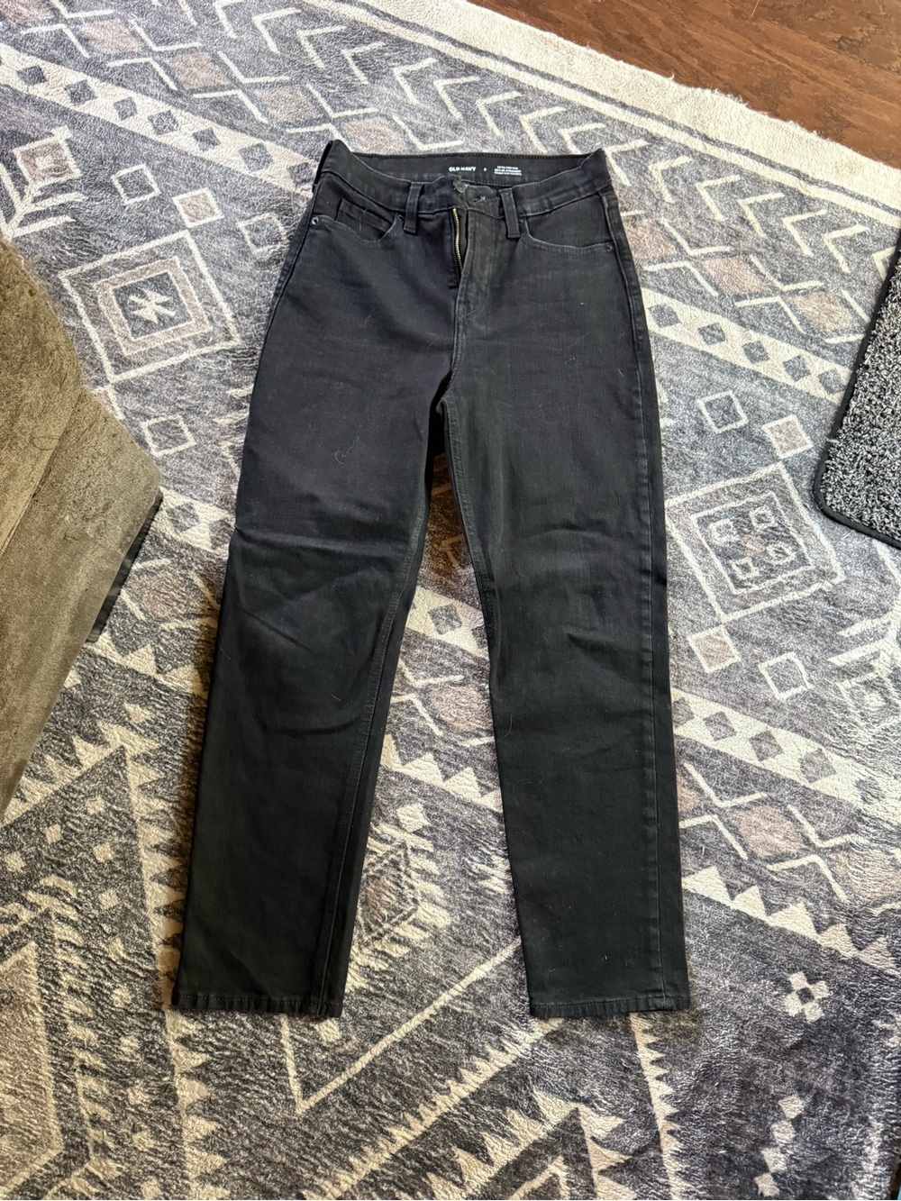 Womens Black Straight-Leg Jeans - old navy